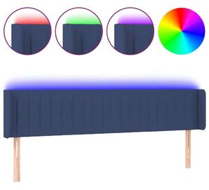 Kék szövet led-es fejtámla 183 x 16 x 78/88 cm
