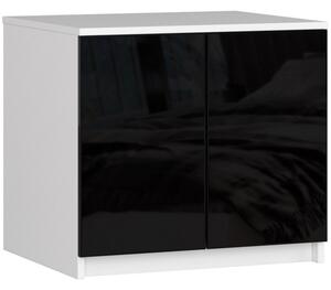 Gardróbszekrény bővítő 60x51cm fehér, magasfényű fekete