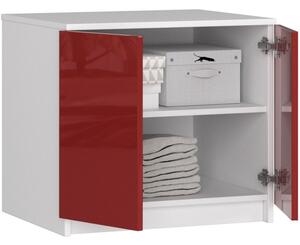 Gardróbszekrény bővítő 60x51cm fehér, magasfényű piros