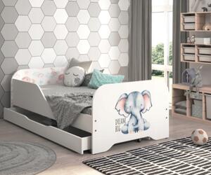 Gyerekágy ágyneműtartóval 140 x 70 cm Elefánt