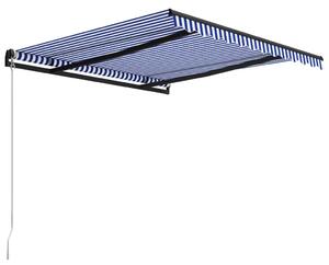 VidaXL kék és fehér kézzel kihúzható napellenző 300 x 250 cm