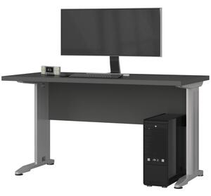 Számítógépes íróasztal szabadon álló, 135 cm x 76 cm x 60 cm | Grafit szürke matt