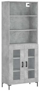 Modern Magas Szekrény - Beton Szürke - 180 cm