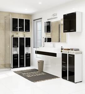 Fürdőszobaszekrény - elem 30 2D 1SZ | Fekete - Fényes