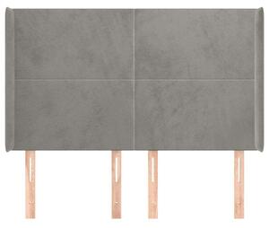 Bársony Fejtámla Szárnyakkal - Világosszürke - 147x128cm