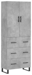 Modern Magasszekrény - Beton Szürke - 69,5x34x180 cm