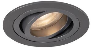 Modern beépíthető spotlámpa, antracit GU10, 50 mm-es kerek, dönthető - Rondoo