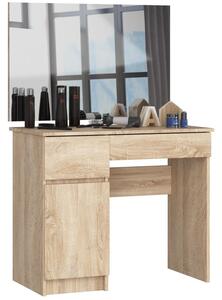 Fésülködőasztal 90x60cm tükörrel | balos kivitel | Sonoma Oak