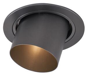 Modern beépíthető spotlámpa, antracit szürke, GU10, 50 mm, kerek, dönthető - Installa