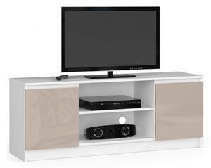 TV szekrény 140 cm | Fehér - Cappuccino Akril