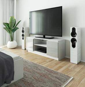 TV szekrény 140 cm 2D 1P | Fehér - Fém Akril