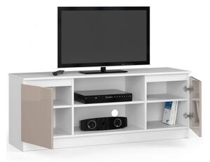 TV szekrény 140 cm | Fehér - Cappuccino Akril