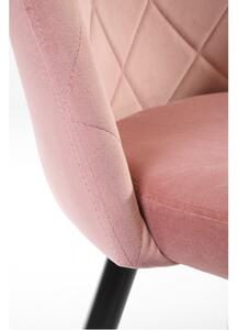 2 db Kárpitozott steppelt bársony szék SJ.077 | Rózsaszín