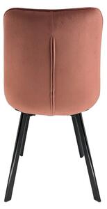 2 db Kárpitozott steppelt bársony szék SJ.22 | Rózsaszín