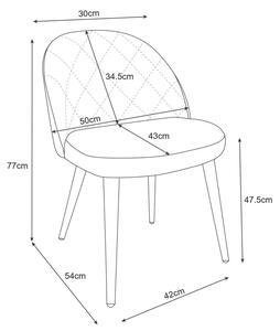 4 db Kárpitozott steppelt bársony szék SJ.077 | Rózsaszín