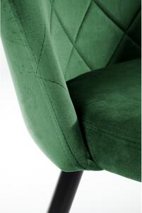 4 db Kárpitozott steppelt bársony szék SJ.077 | Zöld