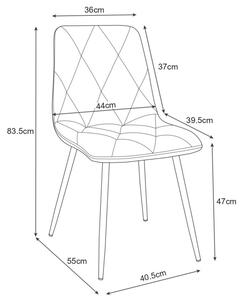 2 db Velúr kárpitozott steppelt szék SJ.3 | Rózsaszín
