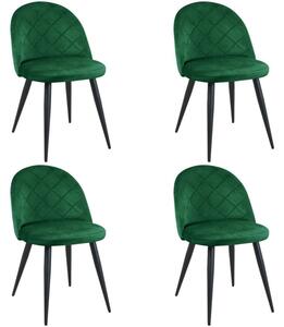 4 db Kárpitozott steppelt bársony szék SJ.077 | Zöld