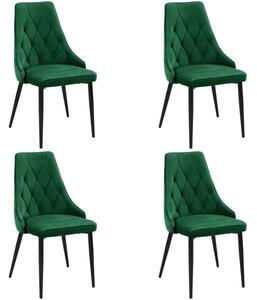 4 db Kárpitozott steppelt bársony szék SJ.054 | Zöld