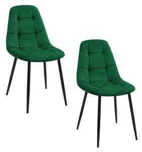 2 db SJ.1 Bársony kárpitozott szék| Zöld
