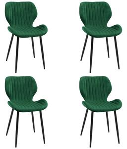 4 db Kárpitozott steppelt bársony szék SJ.17 | Palack zöld