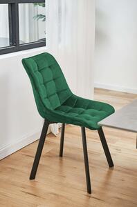 2 db Kárpitozott steppelt bársony szék Sj.28 | Zöld