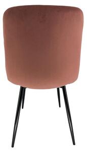 2 db Kárpitozott steppelt bársony szék Sj.9 | Rózsaszín