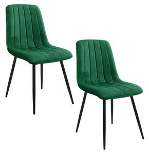 2 db SJ.9 Kárpitozott bársony szék | Zöld
