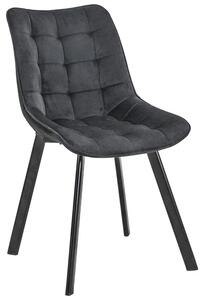 2 db Velúr kárpitozott steppelt szék SJ.28 | Fekete