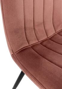 2 db Kárpitozott steppelt bársony szék Sj.9 | Rózsaszín