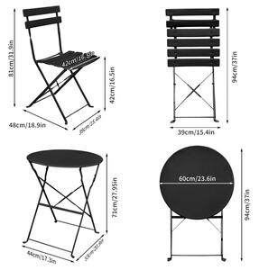 ORION Garnitúra szett, asztal + 2 szék | Fekete