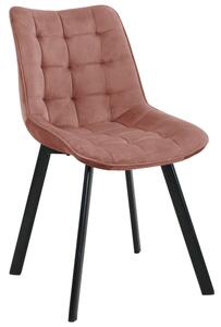 2 db Kárpitozott steppelt bársony szék SJ.28 | Rózsaszín