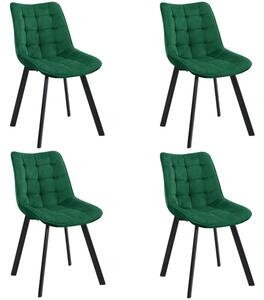 4 db Kárpitozott steppelt bársony szék SJ.28 | Zöld