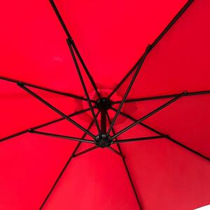 ASTER Teraszos kerti ernyő hajtókarral | Piros