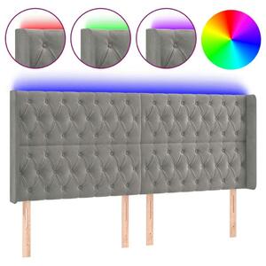 Bársony LED Fejtámla - Világosszürke - 183x128cm