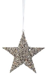 Markslöjd BODANE Pendant Deco Star 40 cm Grey LED 15x0,06W metal/rattan 4,5V baterie