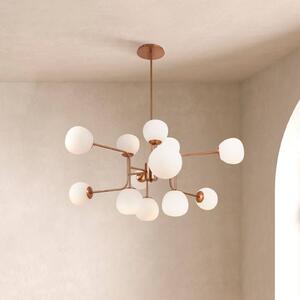 Maytoni csillár Erich, sárgaréz rozé üveg/metál 12-light., dimmelhető, Sárgaréz / arany, Nappali / Étkező, fém, Modern