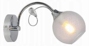 REALITY Fibi Wall lamp in chrome. 1*E14 40W. Bulb excl. Size18x25x12cm. Glas clear, dia: 12cm H: 10cm - REAL-231101-06