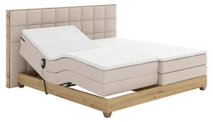 KONDELA Elektromos állítható ágy, boxspring, bézs/artisan tölgy, 160x200, TIANA