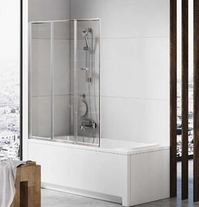 New Trendy Trex zuhanyparaván 120 cm háromrészes króm fényes/átlátszó üveg P-0154