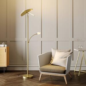 Lucande LED álló lámpa Anniki, sárgaréz, állítható, dimmelhető, dimmelhető, Sárgaréz / arany, Nappali / Étkező, fém, Modern