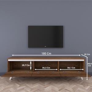 D1 fehér-dió tv állvány 180 x 48,6 x 35 cm