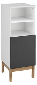 Fehér-fekete alacsony fürdőszoba szekrény 30x86 cm Mirza - Støraa