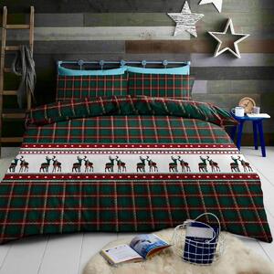 Flanel ágyneműhuzat REINDEER zöld Ágyneműhuzat mérete: 70 x 90 cm | 140 x 200 cm