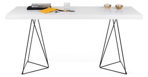 Trestle fehér étkezőasztal fém lábakkal, 90 x 160 cm - TemaHome