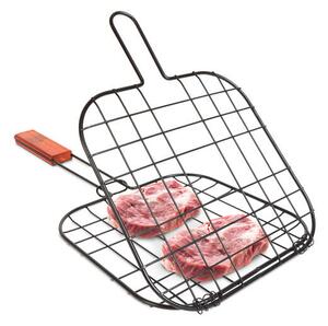 Hús grillező rács - fa nyéllel