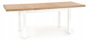 Asztal Houston 897, Fehér, Craft tölgy, 79x80x140cm, Hosszabbíthatóság, Közepes sűrűségű farostlemez