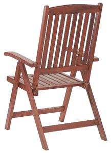 Összecsukható akácfa szék szürke párnával hatdarabos szettben TOSCANA