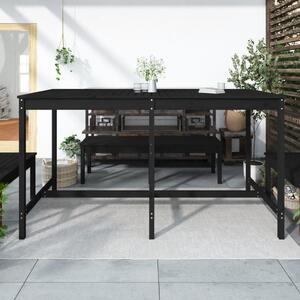 VidaXL fekete tömör fenyőfa kerti asztal 203,5x90x110 cm