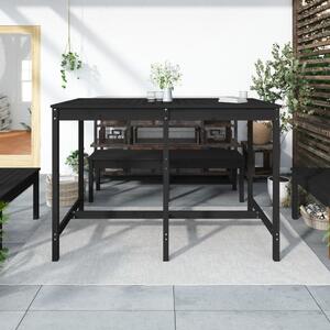 VidaXL fekete tömör fenyőfa kerti asztal 159,5x82,5x110 cm